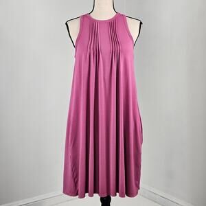 SheBird Mini Swing Dress Pink Built-In Bra Sleeveless | Women's Small Medium